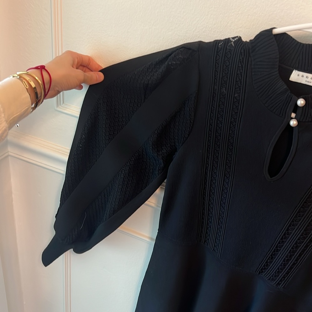 Sandro Black Long Sleeve Dress - Picture 4 of 11